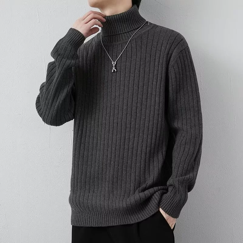 Мужской демисезонный модный цветной вязаный свитер для отдыха, slim fit