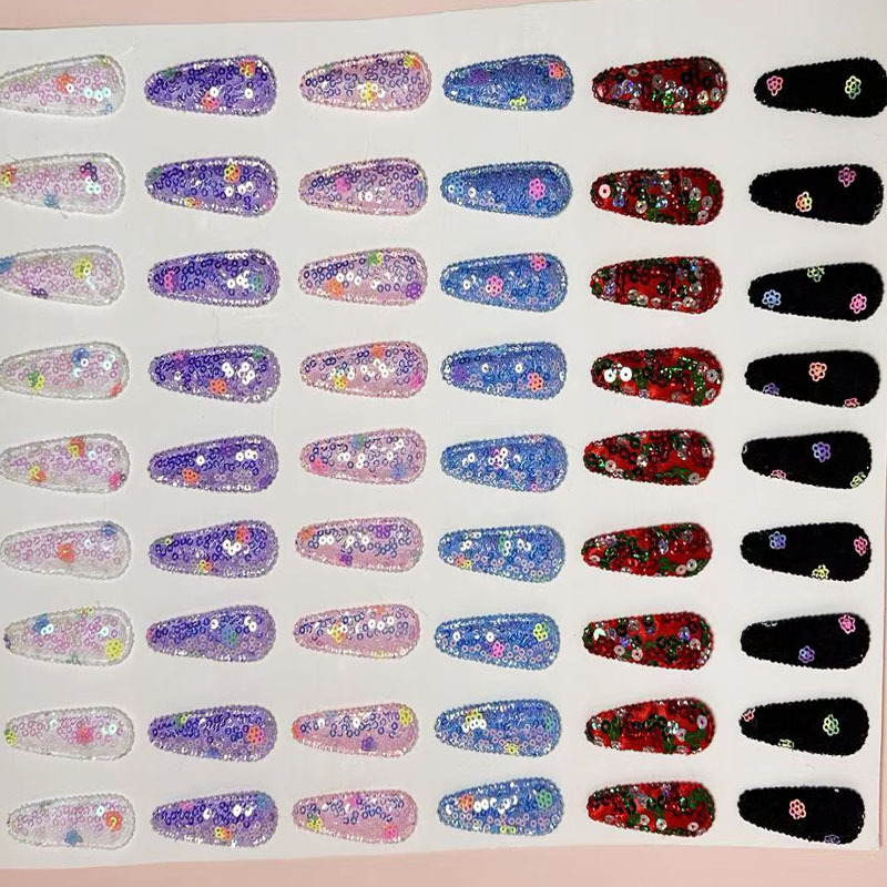 韩版饰品配件亮片水滴夹套 DIY手工发饰 5.5cm水滴BB夹套材料批发