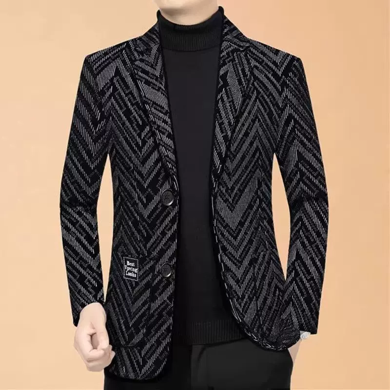 新款高档西服男士外套春秋修身商务中年西装中青年休闲高级上衣