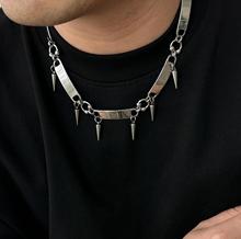 欧美跨境饰品 男士朋克金属铆钉项链 小众街头嘻哈百搭钛钢锁骨链