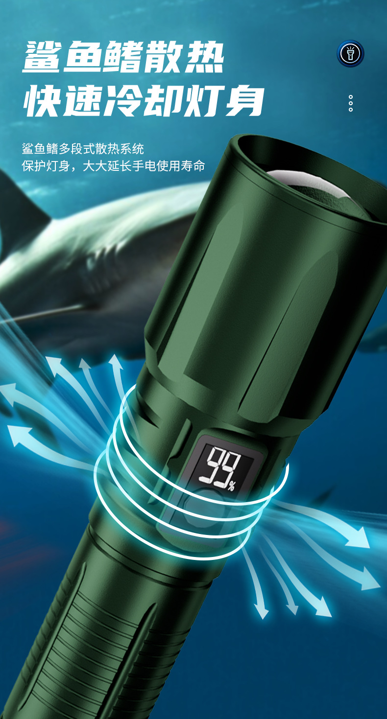 Strong Light Flashlight, White Laser, Rechargeable, Outdoor, Home Use, Portable Patrol, Ultra-Long Battery Life, White Rechargeable, Ultra-Bright