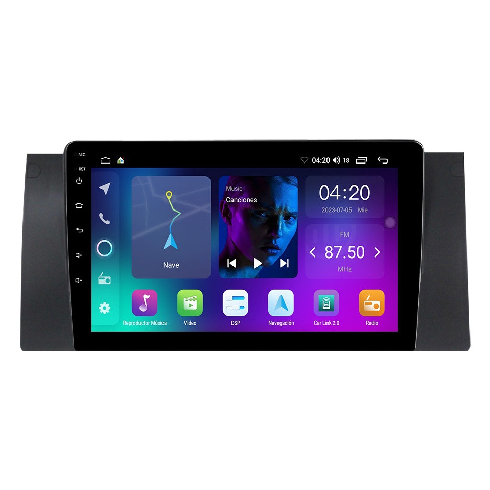 Aplicable a BMW E39 al sistema Android Carplay que invierte la pantalla de navegación multimedia del coche de Bluetooth