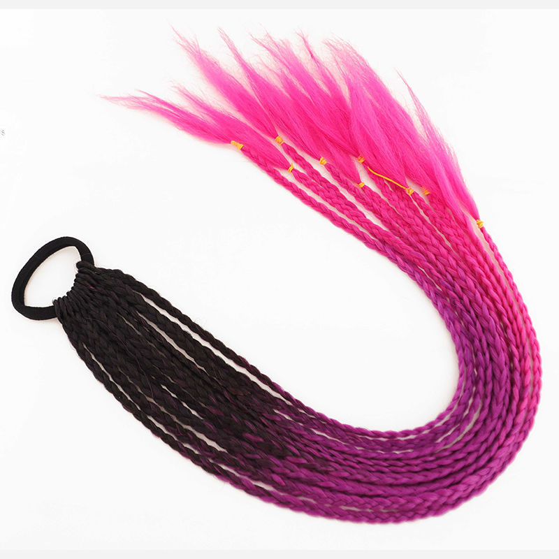 Fábrica al por mayor color trenza peluca hembra hip hop gradiente teñido trenza color de trenza sucia trenza cola de caballo