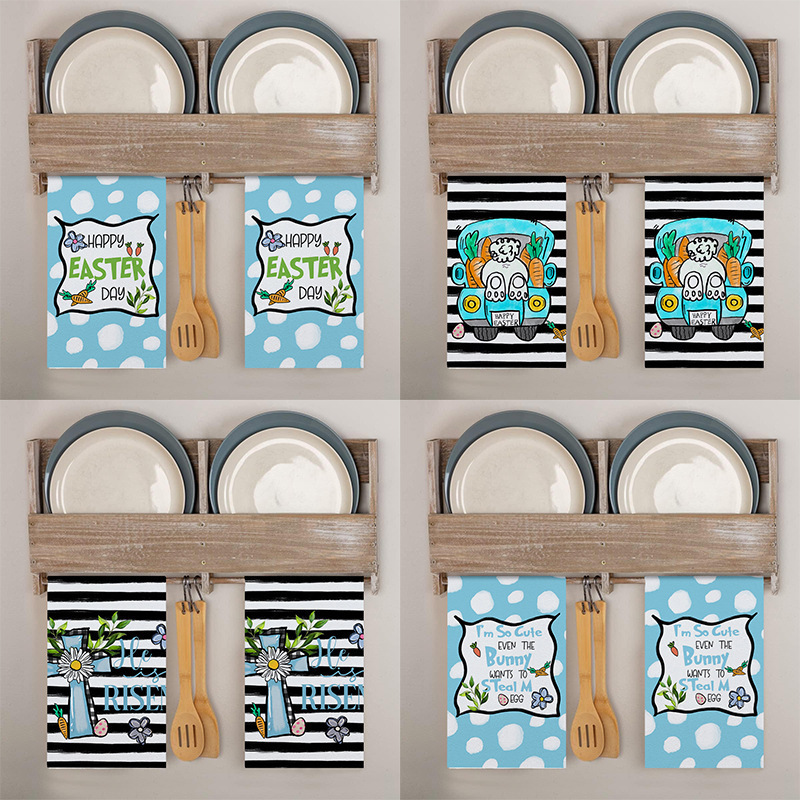 2026 Cross-Border Cartoon Rabbit Easter Multi-Purpose Hand Towel Floral Egg Kitchen Cleaning Cloth Bathroom Towel 2026 Cross-Border Cartoon Rabbit Easter Multi-Purpose Hand Towel Floral Egg Kitchen Cleaning Cloth Bathroom Towel