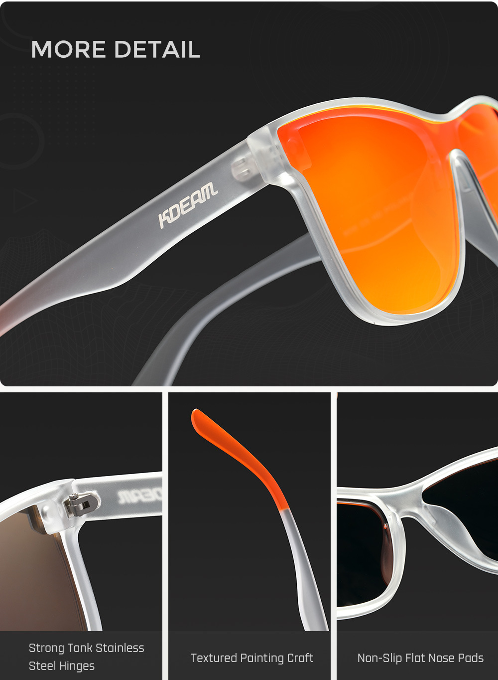 One-piece Lens Sunglasses HD Polarized Outdoor Athletic Glasses