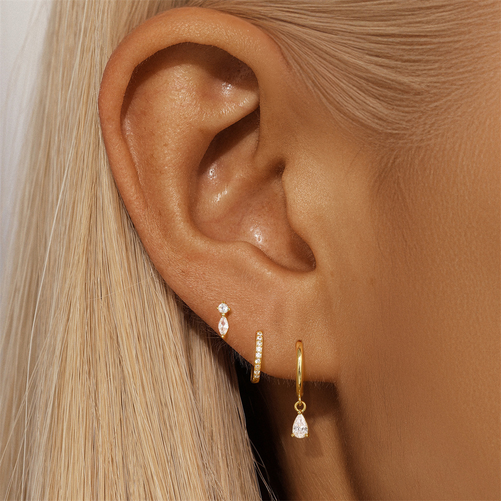 5g Weight 925 Sterling Silver Ear Needle Material Earrings Classification 3 Pieces Quantity Holiday, Travel, Selfie Occasion 925 Sterling Silver Material Geometric, Star Pattern Women's Gender Plating Design Simple Style Style 3 Pieces 925 Sterling Silver Geometric Star Earrings 8