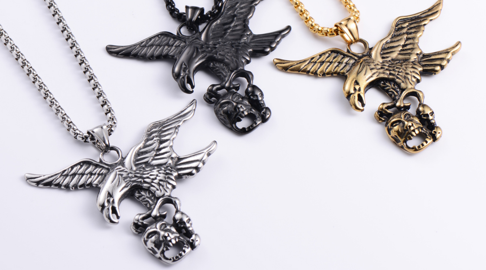 18g Weight 18K Gold Plated Plating Material 304 Stainless Steel Chain Material 304 Stainless Steel Material Animal Pattern Men'S Gender Retro Style Retro Animal 304 Stainless Steel 18K Gold Plated Men'S 14