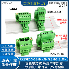 带耳直插式导轨安装接线端子XK15EDG-GBM-3.81MM免焊对接AB型