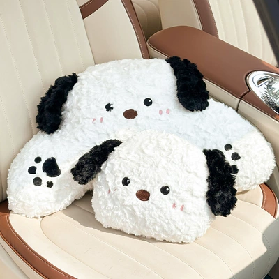 Headrest Support Set for Driver's - rabbit-fur-polished-puppy-white-1-headrest-1-waistrest