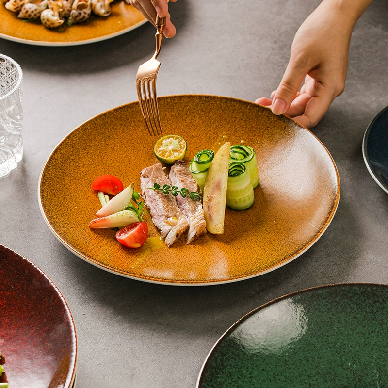 Керамическая холодная овощная круглая тарелка, отельные варианты, Western/китайская кухня, художественная тарелка