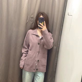 男装女装慵懒风软糯针织开衫舒芙蕾长袖毛衣外套秋冬新款L487942