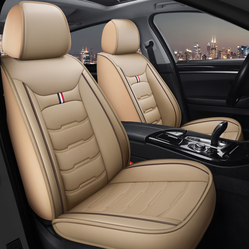Car Seat Cushion, Universal Seat cushion, seat cover - black-beige