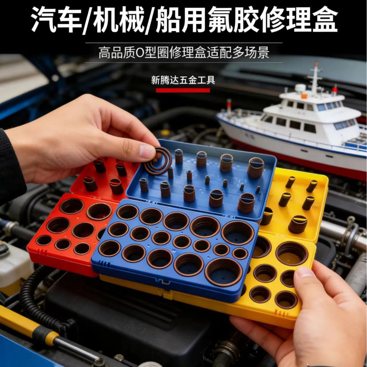 382pcsO型圈氟胶修理盒 氟胶O型密封圈套盒 氟胶O型密封圈修理盒