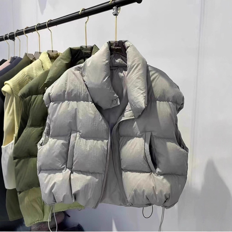 2025秋季新款韩版羽绒棉服立领加厚拉链马夹马甲外套保暖上衣女|undefined