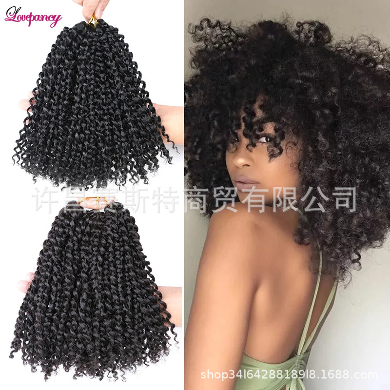 Xuchang Wig Factory 8inch Marlybob Synthetic Fiber Dreadlock Short Crochet Hair African Curly