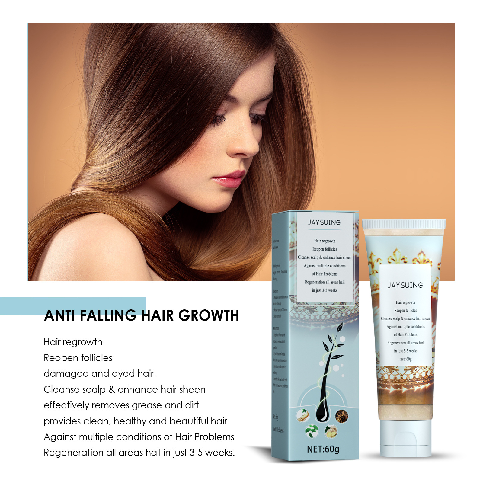 Crema Herbal Scrub Jaysuing para el cuidado del cabello, champú y champú para la prevención del crecimiento del cuero cabelludo_voghion.com