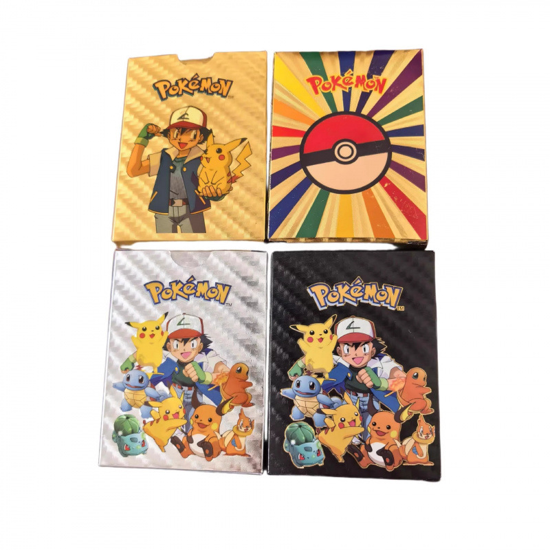 Cross-Border Foreign Trade Hot-Selling Pokémon Tabletop Game Cards Gold Foil Cards Silver Foil Cards Black Foil Cards Collectible Cards