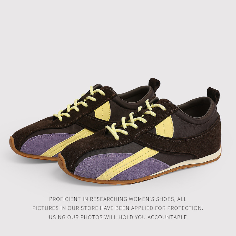 Vintage color-blocked women's soft-soled lightweight German training shoes, casual sports sneakers Vintage color-blocked women's soft-soled lightweight German training shoes, casual sports sneakers