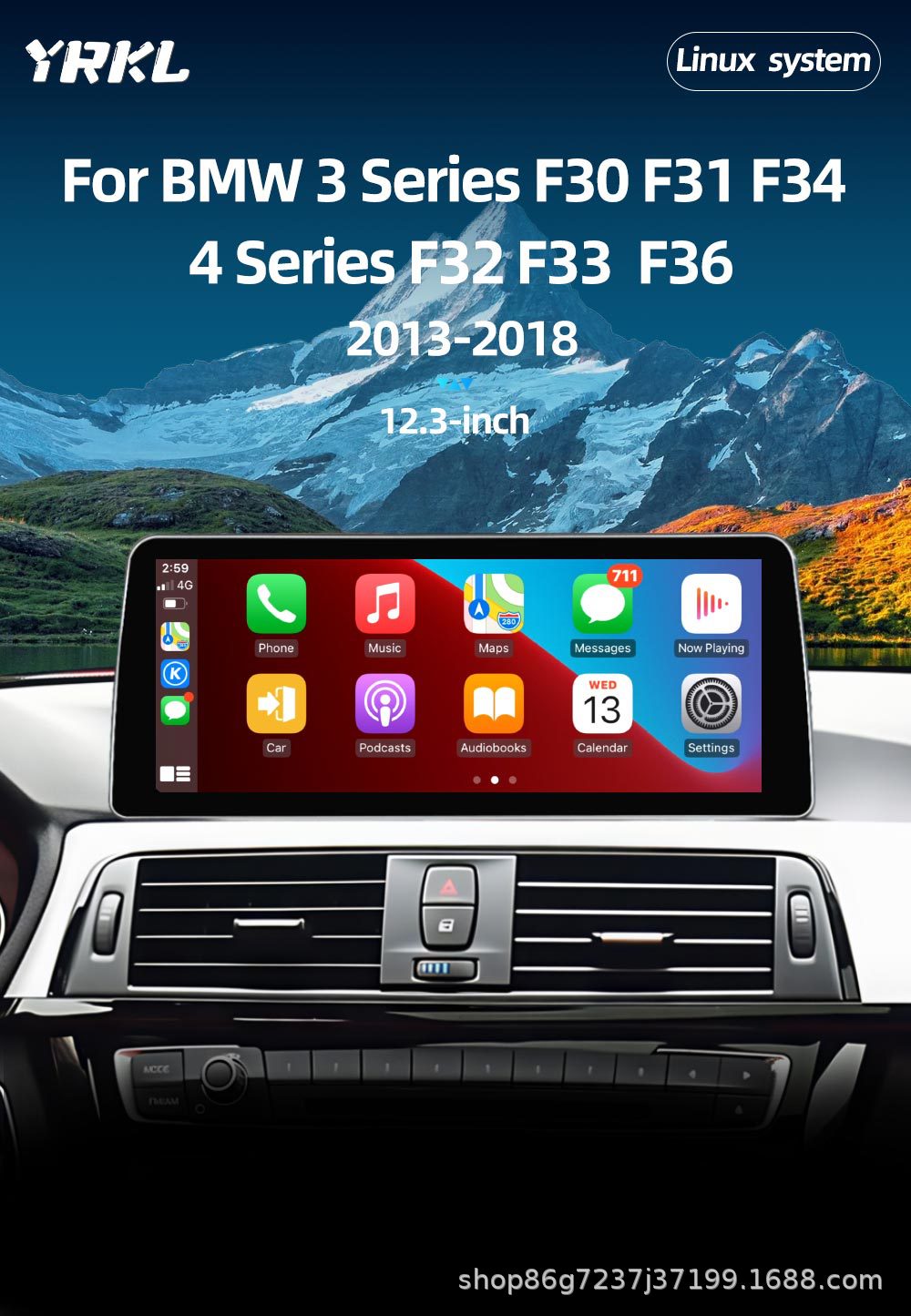 Suitable for Bmw F30 F32 12.3inch Navigation Gps All-In-One Device Bluetooth Central Control Large Screen Carplay Central Control Screen