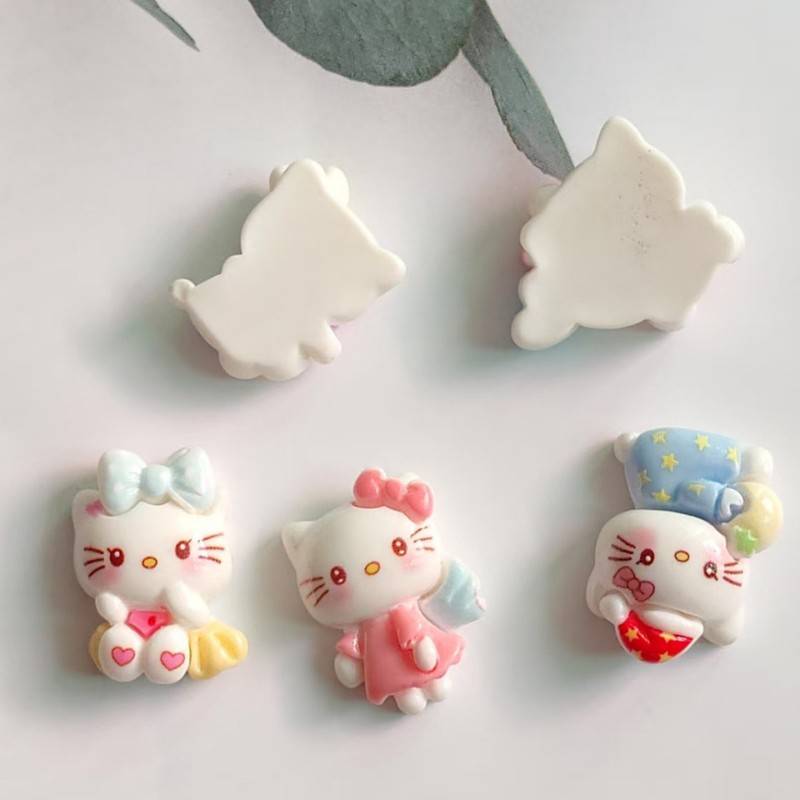 卡通可爱喵咪KT手工diy奶油胶手机壳头饰发夹饰品树脂配件材料|undefined