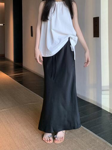 Large size fishtail skirt, high-waist, retro mid-length skirt, hip skirt, fat mm, 200kg, slightly fat, covering the belly, making it look thin