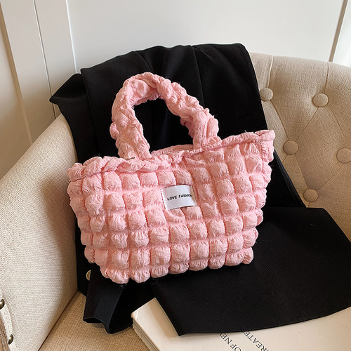 Chic minimalist stylish Korean version pleated single shoulder bag for women, spring and summer versatile casual crossbody tote bag