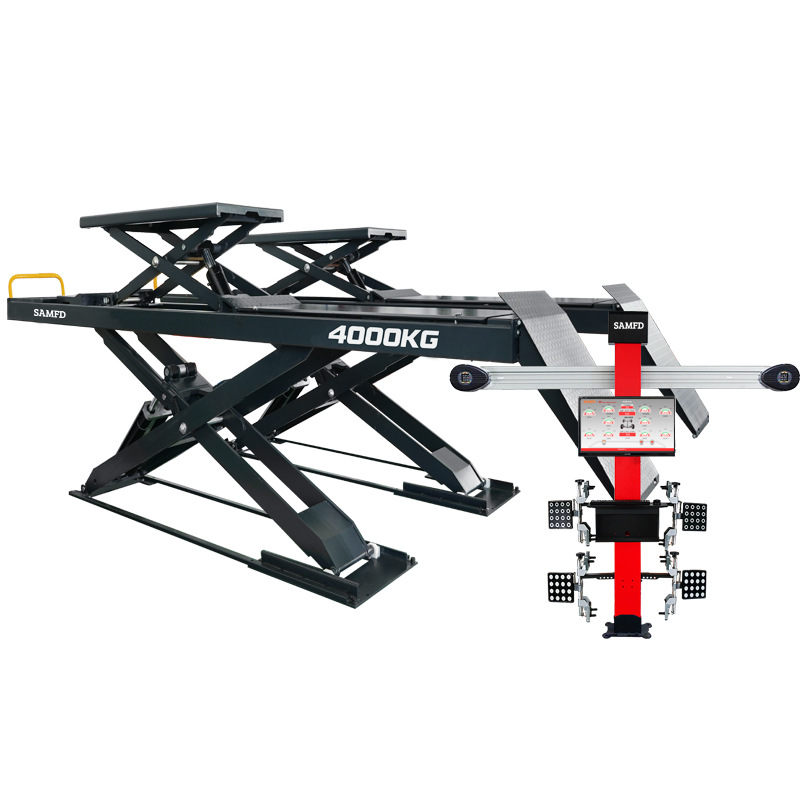 Elevador de tijera grande ultrafino para niños y madres, alineador de cuatro ruedas, tanque de excavación gratuito, reparación de automóviles, elevador, tienda de tijeras 4S