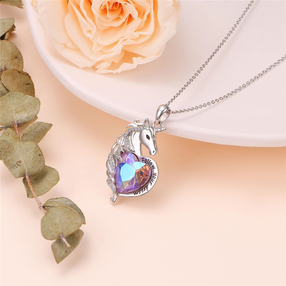 Einhorn Kettenanhänger Für Damen Modeschmuck Accessoires_voghion.com
