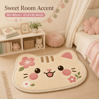 Avtomobil döşəmə paspasları, Cute and adorable lion-shaped doormat, made of - 93gyg-cute-animals-no2-10-4060cmskin-friendly-imitation-cashmere