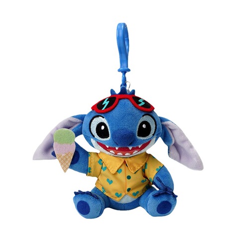 Official Disney Bear Plush Toy, Strawberry Bear Figure Keychain, Stitch Fleece Toy Backpack Hook Decor, Bag Hook Ornament