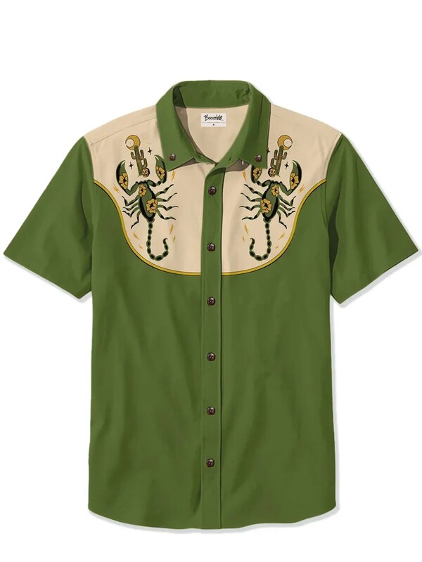 High-Quality Denim Short-Sleeve Shirt with Buttons, Breathable Top, Summer Comfortable Style, Artistic Western Men's Fashion, in Stock