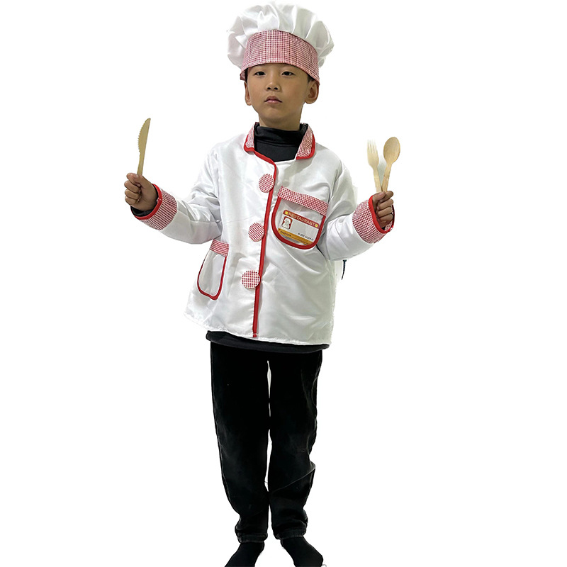 Halloween factory children chef costume chef clothing role playing stage play performance costume