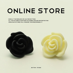 MOSN 小香優雅風玫瑰花針織開衫毛衣紐扣外套連衣裙西服裝飾扣子