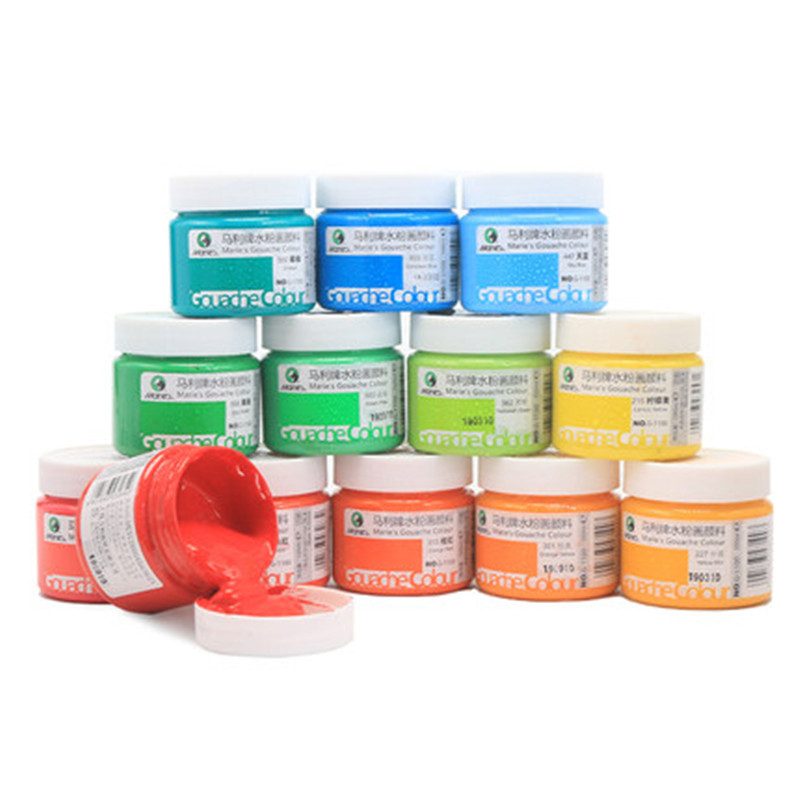 马利牌1100水粉画颜料瓶装100ml学生美术生水粉画