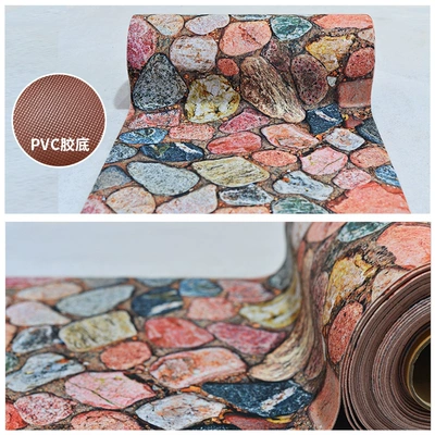 Avtomobil döşəmə paspasları: PVC floor mat shopping mall entrance - 6d-multicolored-stone-blocks-06-meters-wide-take-a-few-pieces-and-send-a-few-meters