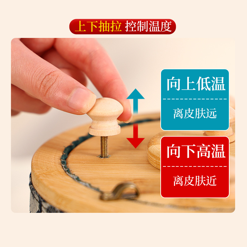 Wooden Moxa Box Portable Moxibustion Burner for Abdomen and Body Warm Therapy with Moxa Stick quality and texture