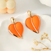 Fashionable metal earrings for leisure heart-shaped