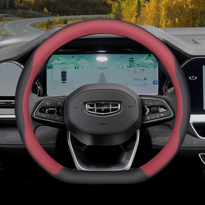 Steering wheel cover, Geely Xingyue L Steering Wheel - type-d-black-volcanic-red-geely-xingyue-l