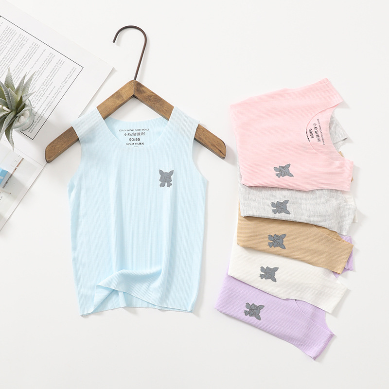 抽丝棉无骨儿童背心内穿男童夏季薄款中大童宝宝婴儿女童小童无袖|ms