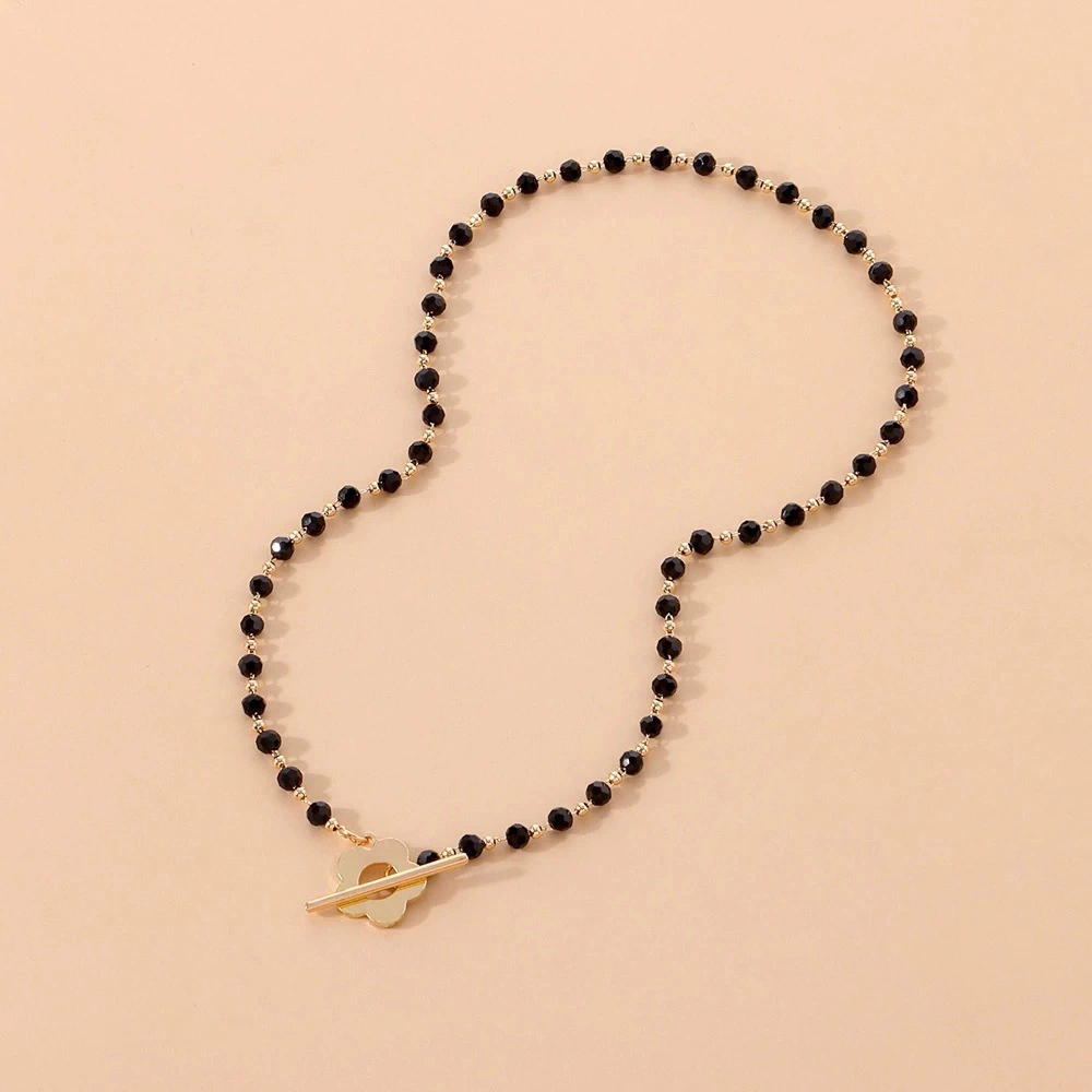 (Cross-border trading), black short beads, brand necklace pearl, European style, Aliexpress, flowered