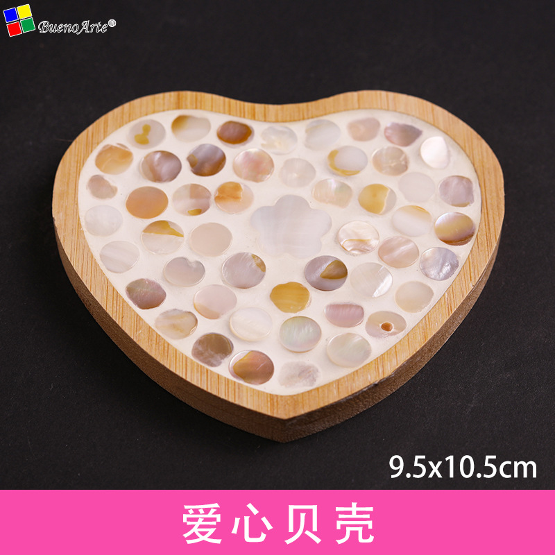 DIY Shell mosaico posavasos paquete de material de los niños creativos hechos a mano regalos prácticos caseros comunidad actividades de calentamiento