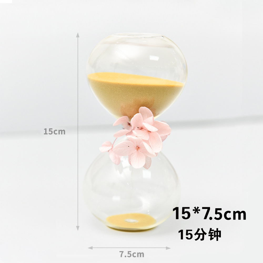 Nordic hogar vidrieras reloj de arena temporizador 15 30 minutos decoración creativa flor seca Fábrica al por mayor image 11
