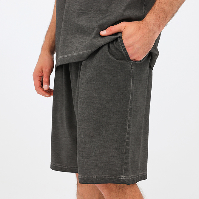 Amazon retro estilo de dos colores gradiente hacer viejos pantalones cortos casuales largos sueltos pantalones cortos de algodón blanco