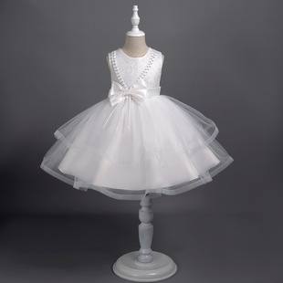 Children's dress Princess dress Western style host piano performance dress birthday mesh fluffy evening dress flower girl short skirt