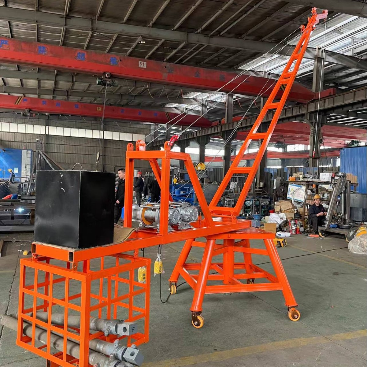 高楼层建筑码头吊渔船码头吊鱼起鱼码头掉车间仓库吊装货物吊装机