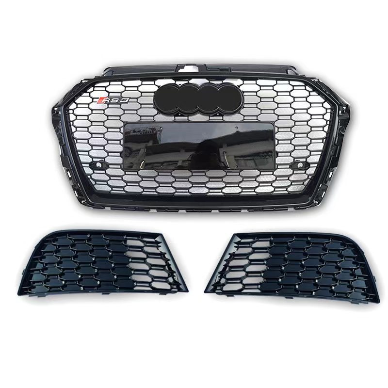 Suitable for 17 18 19 20 Audi A3 Fog Light Frame Modification S3Rs3 Honeycomb Bright Black Sline Special