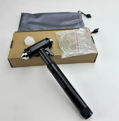 Cross-Border Car Safety Hammer, Qəza çəkici - special-grade-tungsten-steel-safety-hammer-collection-black-window-breaking-knife-flat-hammer-free-storage-bag-test-glass
