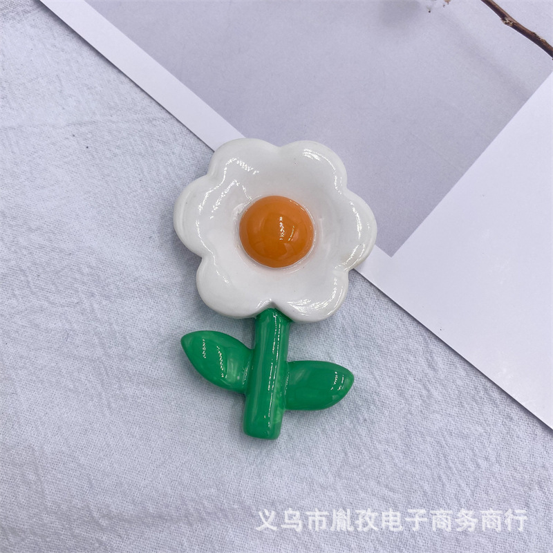 Nuevo girasol DIY crema pegamento teléfono caso horquilla refrigerador pegatina joyería resina accesorios coloridos flores tridimensionales