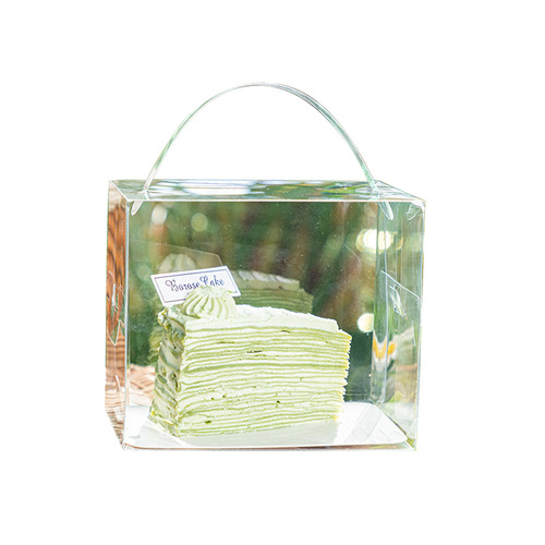 Transparent layer cake suitcase mousse cut into pieces packaging 6-inch/8-inch piece cake packaging box Western pastry packaging