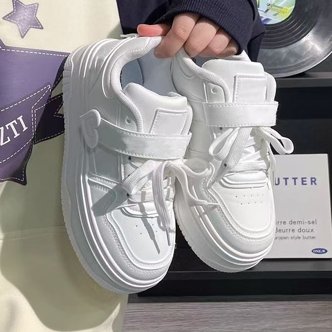 Girl's Heart Thick-soled Loving White Shoes Women's 2025 New Ins Lightweight Breathable Student All-match Skirt Shoes Girl's Heart Thick-soled Loving White Shoes Women's 2025 New Ins Lightweight Breathable Student All-match Skirt Shoes